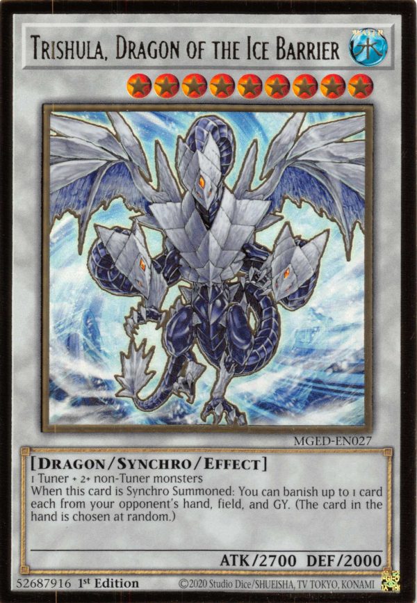 Trishula, Dragon of the Ice Barrier [MGED-EN027] Gold Rare Online