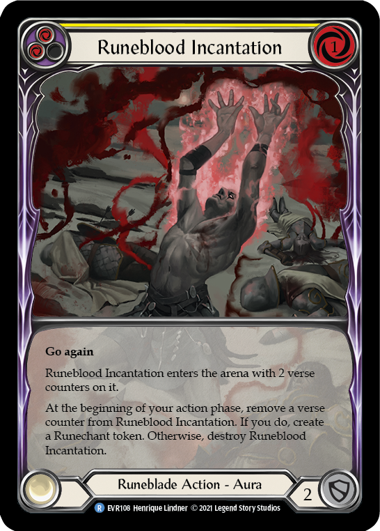 Runeblood Incantation (Yellow) [EVR108] (Everfest)  1st Edition Extended Art Rainbow Foil Online now