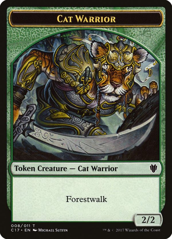 Cat Warrior (008)    Rat (003) Double-Sided Token [Commander 2017 Tokens] For Discount